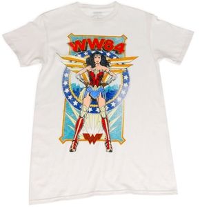 BOGO NWT WONDER WOMAN DC Retro Distressed Movie Graphic Short-Sleeve Teeshirt